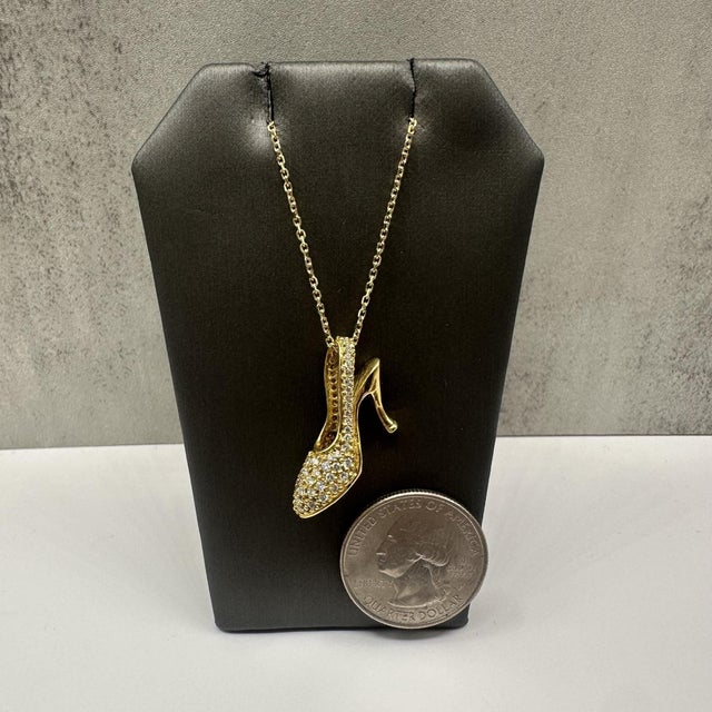 Estate Diamond Heel Necklace in Yellow Gold – ~0.90ctw, 18in, Pre-Loved For Sale - Image 4 of 5