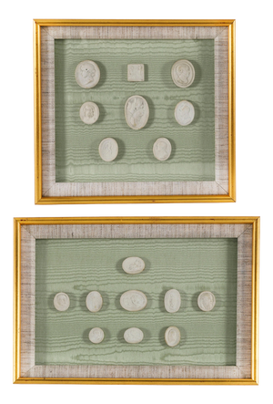 Antique Framed Plaster Grand Tour Intaglios, 19th Century, Set of 2
