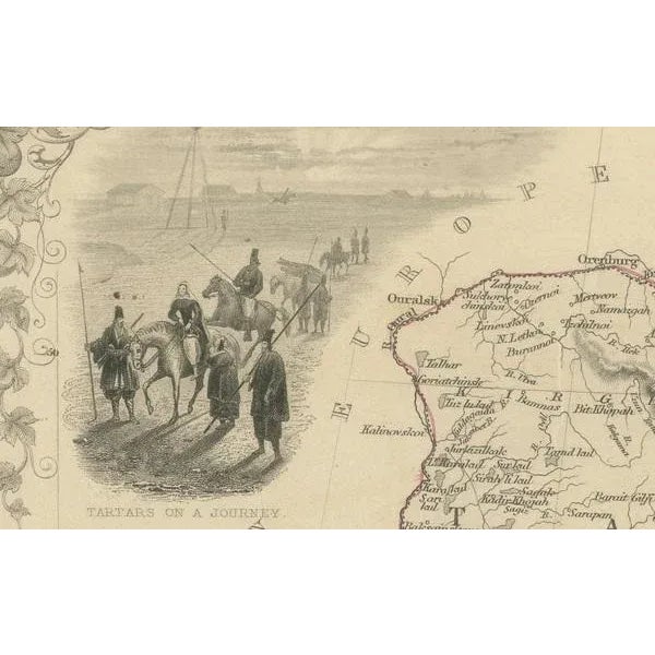 Map of Indepent Tartary from John Tallis & Company, 1851 For Sale - Image 4 of 7