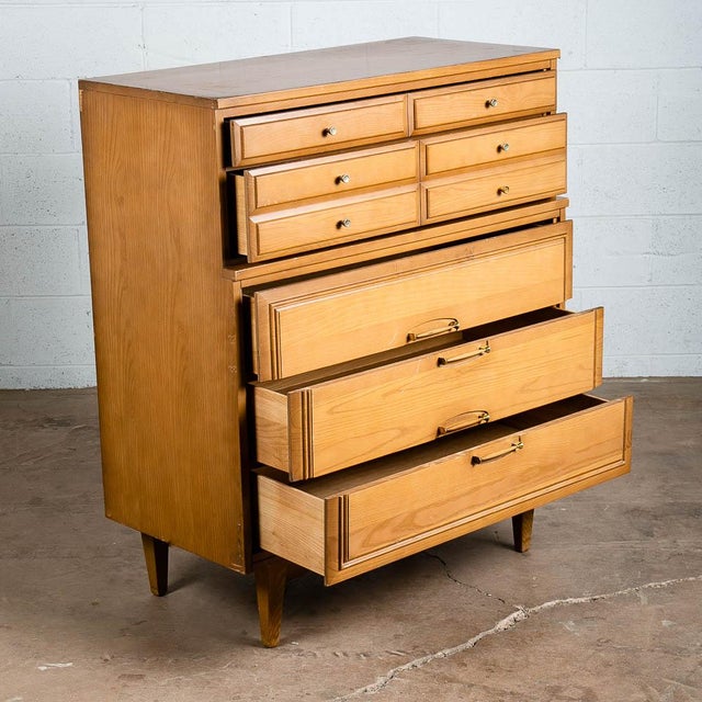 1960s La Period Furniture Mid Century Modern Solid Wood 5 Drawers Ash