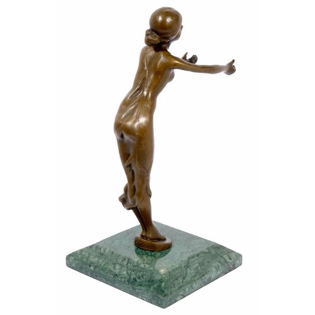 Art Nouveau Patinated Bronze Pocket Watch Holder For Sale - Image 6 of 9