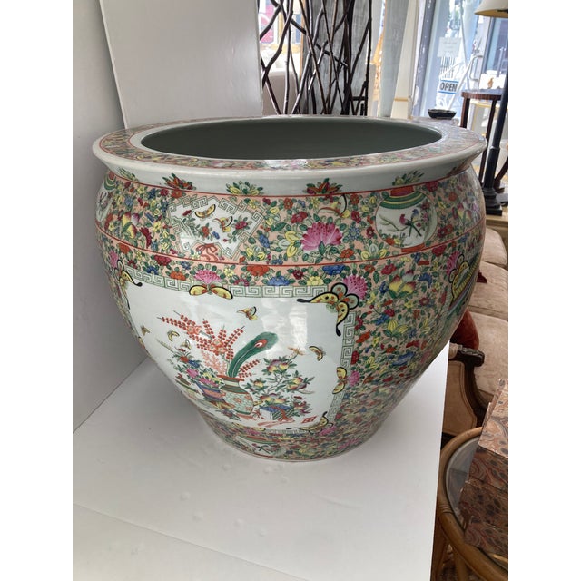 Palace Size Rose Medallion Fish Bowl Pot For Sale - Image 12 of 12
