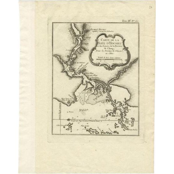 Mid 18th Century Antique Map of the Mouth of the Chiang River attributed to Bellin, 1764 For Sale - Image 5 of 5