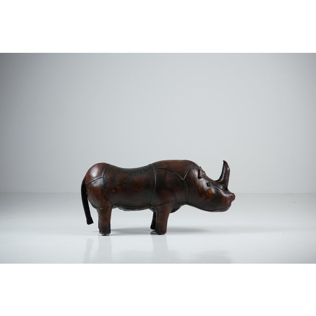 Rhino Leather Stool by Dimitri Omersa Designer: Dimitri Omersa (d. 1975) Manufacturer: Omersa, UK Period: 1950s Material:...
