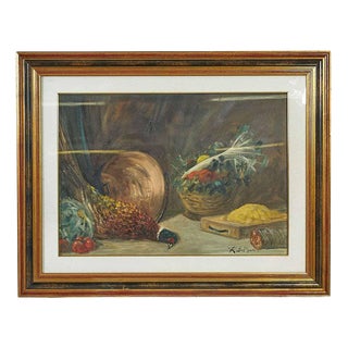 R. Del Greco, Still Life with Delicacies, Oil Painting For Sale