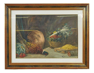 R. Del Greco, Still Life with Delicacies, Oil Painting