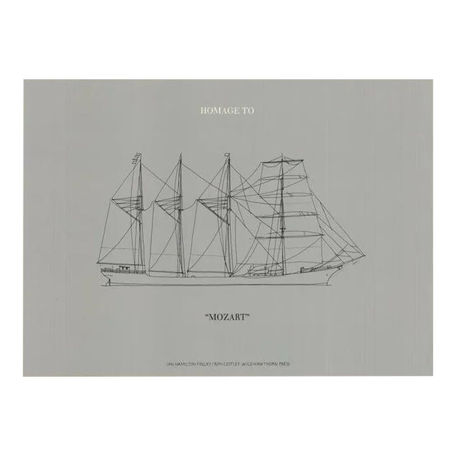 1970 Ian Hamilton Finlay 'Homage to Mozart' Gray,Black Lithograph For Sale