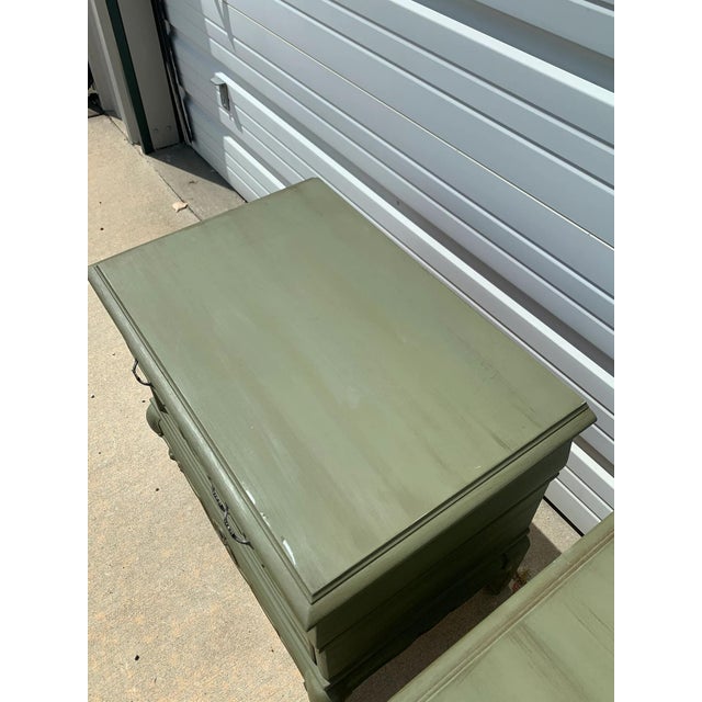 Mid 20th Century French Provincial Nightstands Set Vintage Shabby Chic Storage Tables For Sale - Image 5 of 10