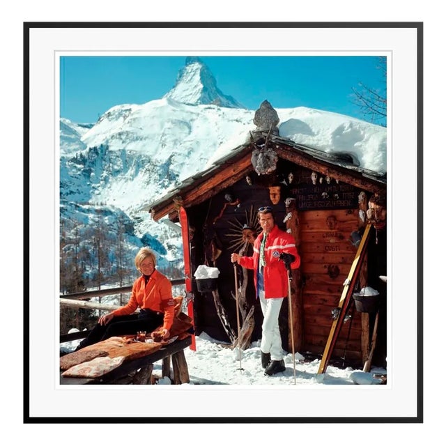 Chalet Costi 1968 by Slim Aarons Framed Black C-Printack For Sale