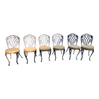 Vintage Wrought Iron Dining Chairs For Sale