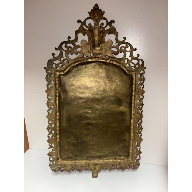 Gold Antique Napoleon III Bronze Mirror, 1950 For Sale - Image 8 of 12