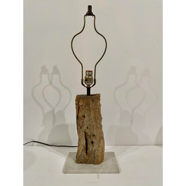 1970s Driftwood Table Lamp For Sale - Image 4 of 4
