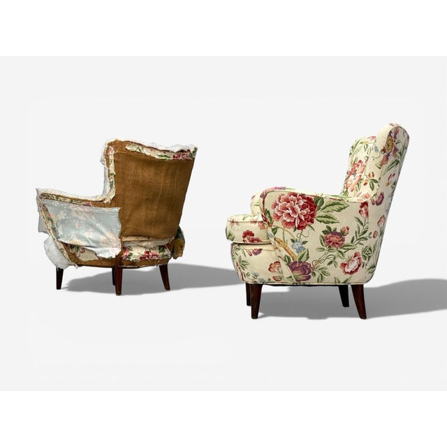 Ernst Schwadron Style, Mahogany, Fabric, Organic Lounge Chairs, Usa, 1960s For Sale - Image 9 of 11