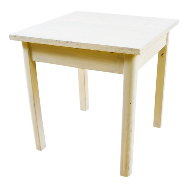 White Coffee Table in Rustic Style For Sale