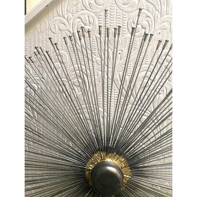 Metal 1960s Vintage Mid-Century Curtis Jere Handmade Bike Spokes Sunburst For Sale - Image 7 of 12