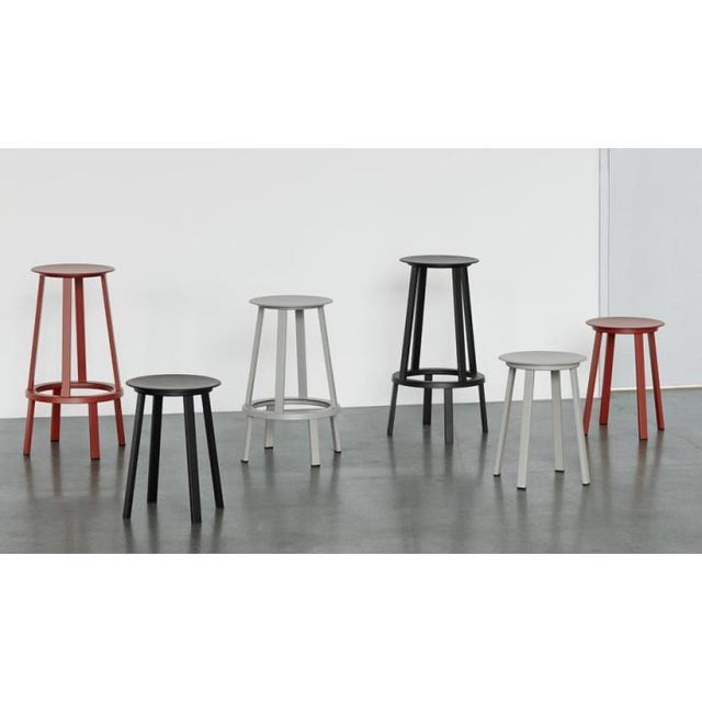 Metal Revolver Bar Stool in Grey For Sale - Image 7 of 9