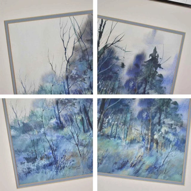 Vintage Watercolor Winter Landscape Paintings by Dorothy M. Reece Kordash - a Pair For Sale - Image 9 of 13
