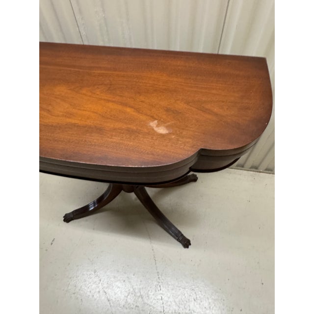 Early 1900s Duncan Phyfe Style Mahogany Folding Game Table With Brass Claw Feet For Sale - Image 10 of 13