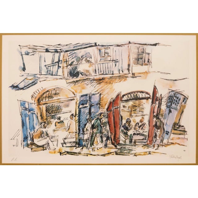Chaim Gross Jerusalem Cafe Signed Contemporary Color Lithograph on Paper Ap For Sale In Detroit - Image 6 of 6