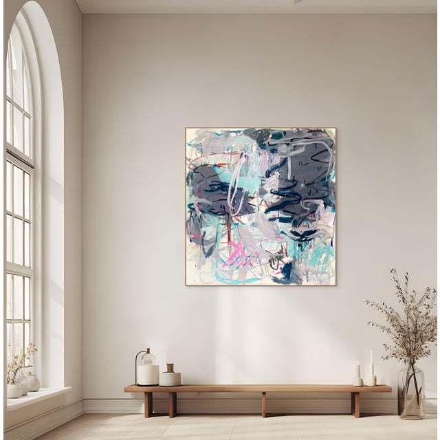 Macha Poynder Contemporary Abstract Acrylic and Oil Stick on Canvas "Day Twenty" by Macha Poynder For Sale - Image 4 of 5