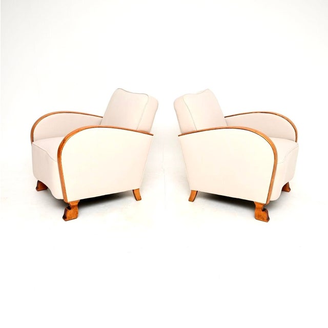 Mid-Century Modern Swedish Art Deco Armchairs in Satin Birch, 1930, Set of 2 For Sale - Image 3 of 11