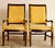 2000 - 2009 Empire Style Hand-Carved Armchairs With Contrasting Fabrics, Gold Accents, Made in Usa by Shelby Williams For Sale - Image 5 of 8