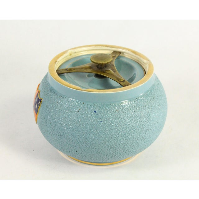Early 20th Century 1894-1926 Carlton Ware Armorial Crest W&r Stoke on Trent Tobacco Jar Cambridge For Sale - Image 5 of 15