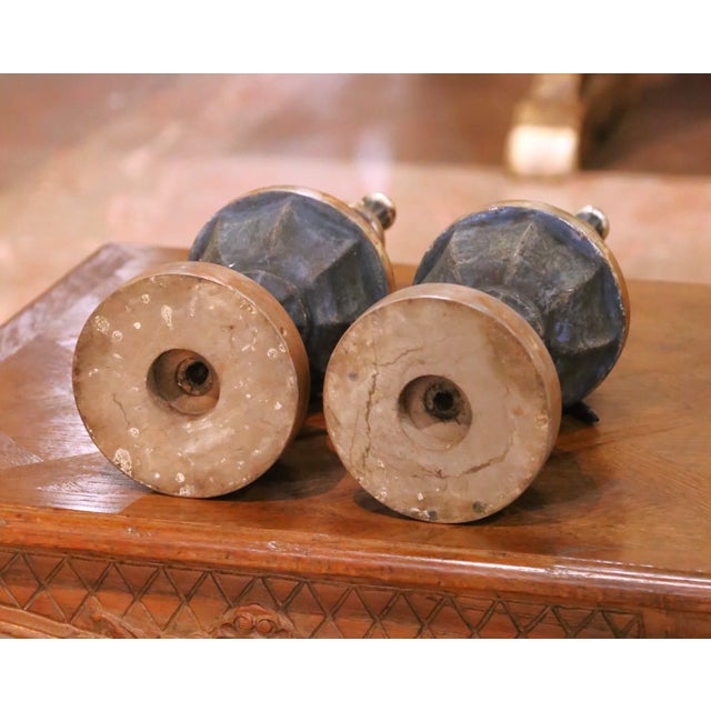 Pair of Mid-Century Italian Painted Wood Architectural Altar Finials For Sale - Image 9 of 9