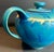 1980s Blue Drip Glazed Stoneware Studio Pottery Teapot For Sale - Image 4 of 9