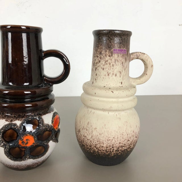 German Fat Lava Vienna Vases from Scheurich, 1970s, Set of 3 For Sale - Image 8 of 16