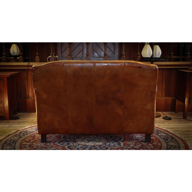 Small Gordon 2 Seater Sofa in Antique Whisky Cigar Leather from Coach House For Sale - Image 9 of 10