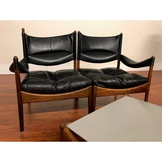 Kristian Solmer Vedel for Søren Willadsen Møbelfabrik Four-Piece Modular Chair/Sofa Set With Side Table For Sale - Image 9 of 10