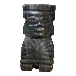 Tribal Aztec Carved Stone Figurine Statue / Bookend