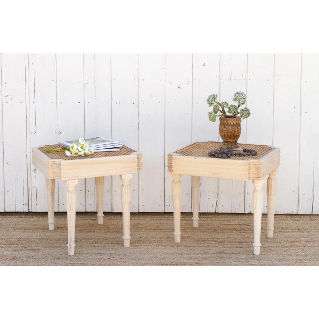 These British colonial side tables stand gracefully on elegantly carved reeded legs, exuding a timeless charm. Its top...