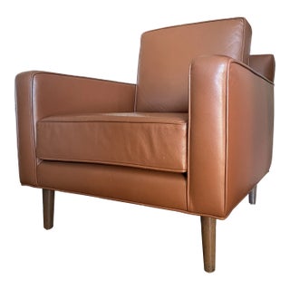 1960s Mid Century Modern Leather Lounge Chair For Sale