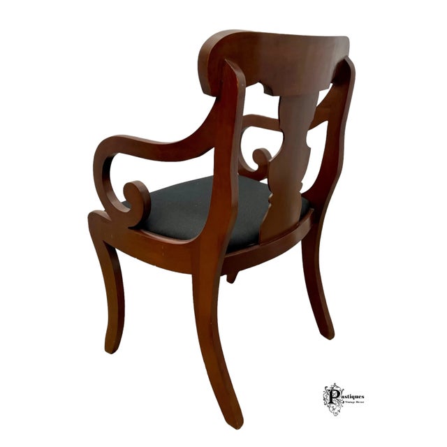 Vintage Traditional Empire Style Cherry Arm Chair For Sale In Greensboro - Image 6 of 8