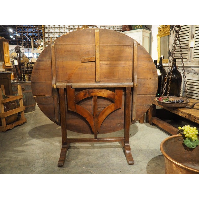 19th Century Tilt-Top French Vineyard Table in Carved Cherry, Margaux For Sale - Image 14 of 18