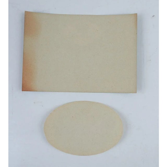 Set of 2 circa 1920's luggage labels or tags from the Majestic Hotel in Cannes France. Large one is 5.5" x 3.75", oval is...