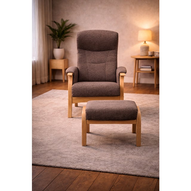 Set of Lounge Chair with Ottoman by Hjort Knudsen, 1980s For Sale - Image 11 of 12