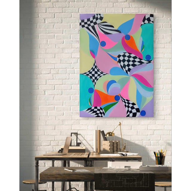 Sills color swirl ' Abstract art made with acrylic on canvas. A beautiful color composition of pastel and neon. The...