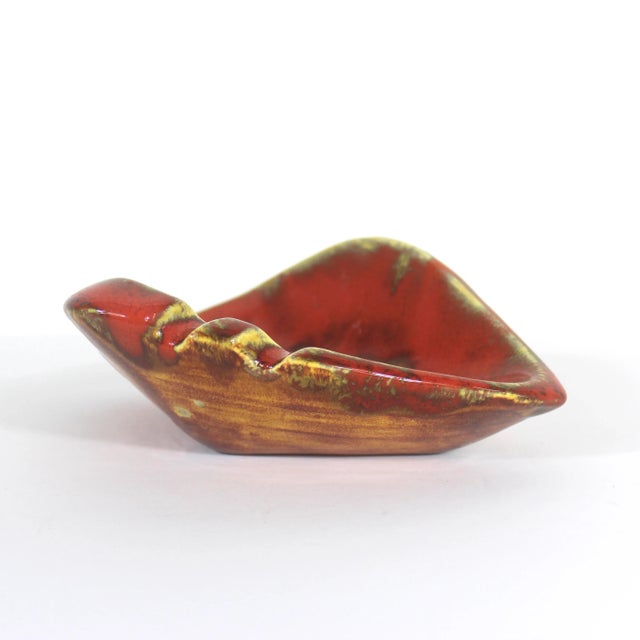 Mid-Century Modern Mid Century Modern Atomic Drip Glaze Ceramic Ashtray Catchall For Sale - Image 3 of 8