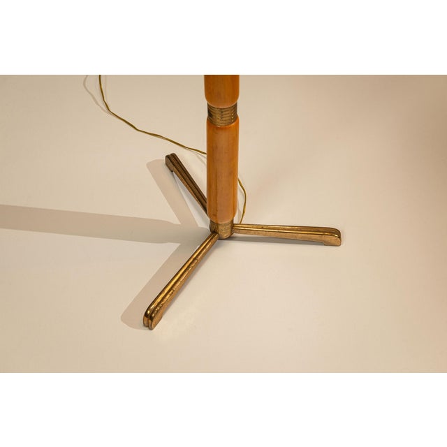 Floor Lamp in Wood and Brass, Sweden, 1940s For Sale - Image 13 of 14