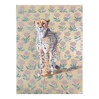 Block Print With Cheetah Painting For Sale