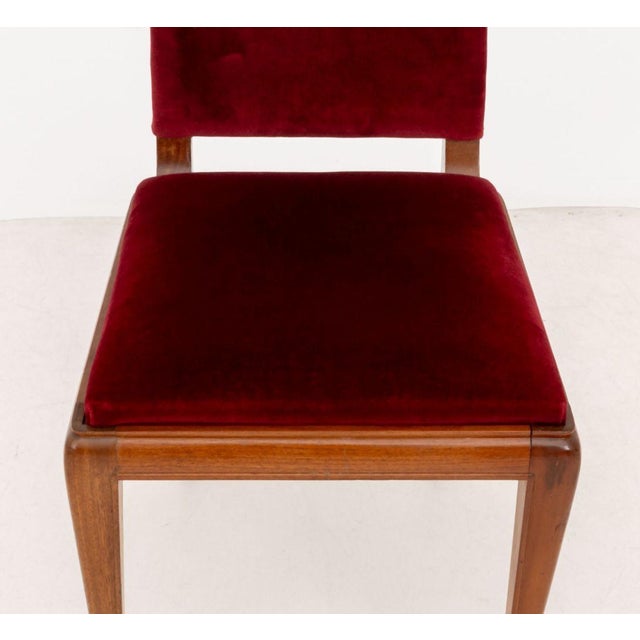 Red Jean-Michel Frank Style Art Deco Dining Chairs, 6 For Sale - Image 8 of 8