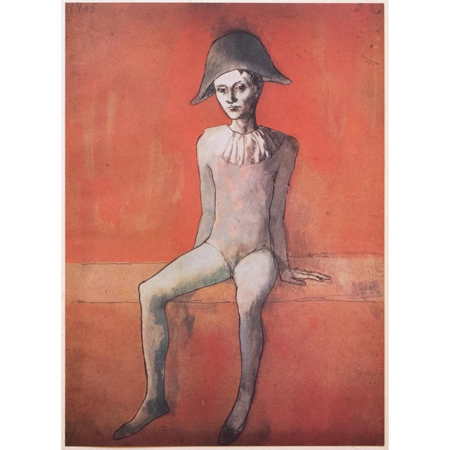 Pablo Picasso 1940s After Pablo Picasso "The Seated Harlequin" Period Swiss Offset Lithograph For Sale - Image 4 of 9