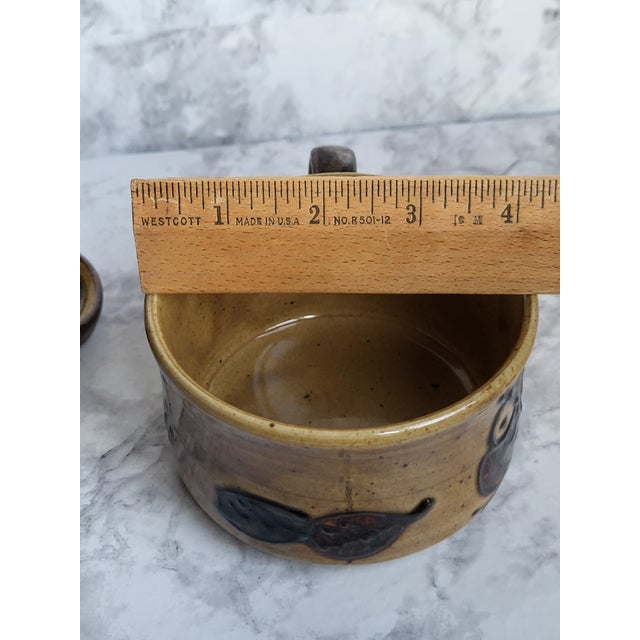 1960s Mid-Century Modern Owl Ceramic Cups - Pair For Sale - Image 11 of 12