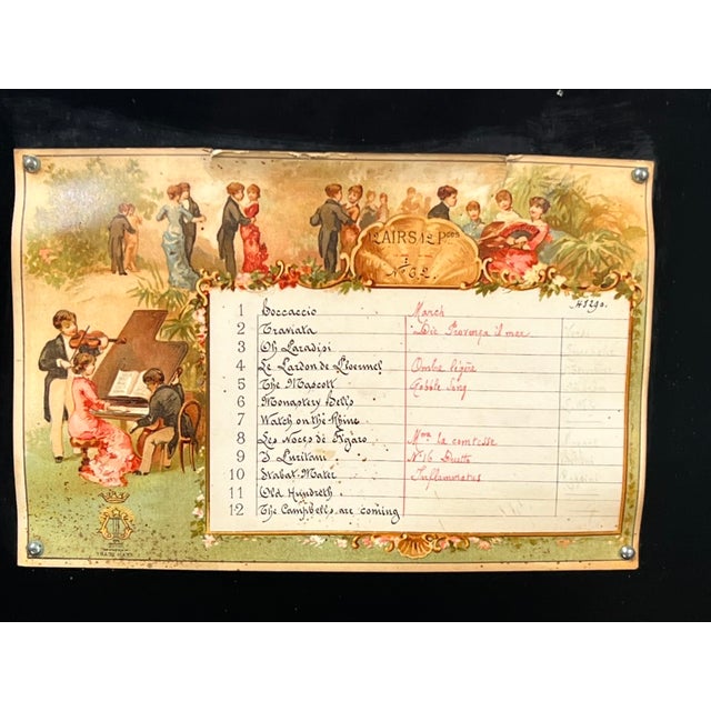 Late 19th Century Antique Swiss 12 Tune Music Box C. Late 19th Century For Sale - Image 5 of 12