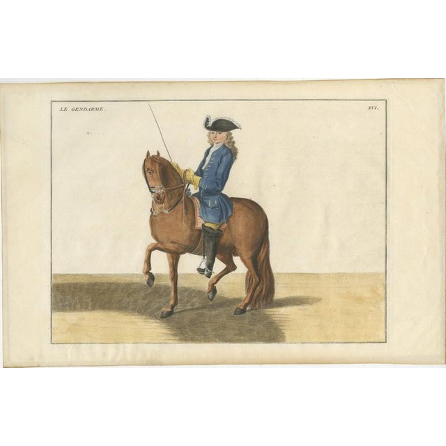 After Friedrich Wilhelm Baron d’Eisenberg, Manège Horse Plates, Le Bijoux, Le Parfait & Le Gendarme, 1727, Engravings, Set of 3 For Sale - Image 5 of 6