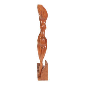 Charles Gordon Cutler Wood Sculpture of Woman Undressing