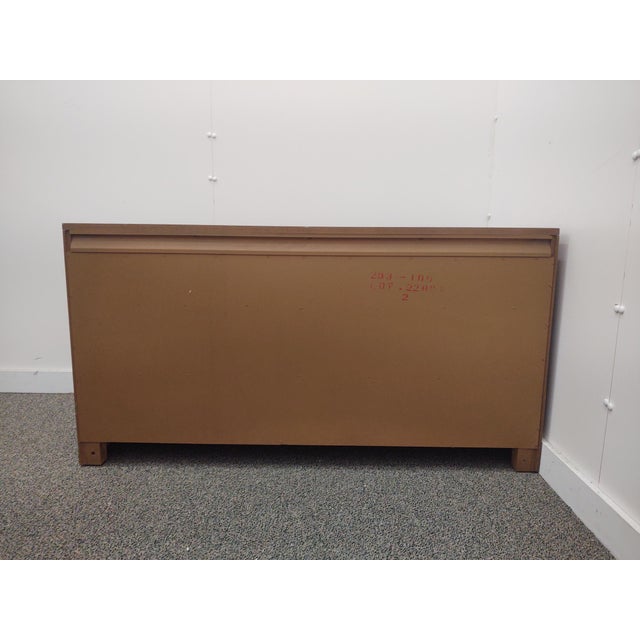 Wood Mid Century Modern Bernhardt Campaign 7 Drawer Dresser For Sale - Image 7 of 8